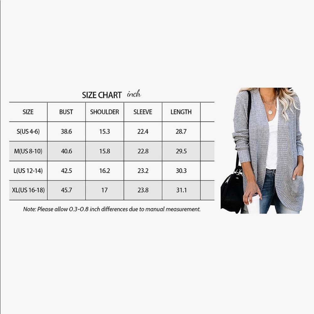 Womens Long Sleeve Open Front - Picture 3 of 3